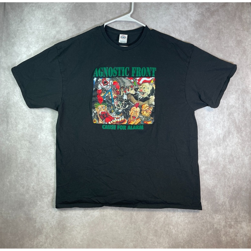 VTG Agnostic Front Shirt Adult 2XL Cause for Alarm Black Punk Graphic Band Tee